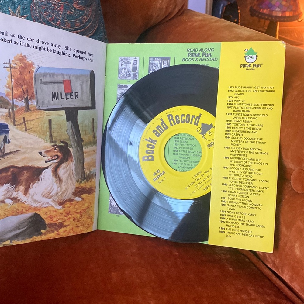 Vintage 1977 Vinyl Lassie read along book